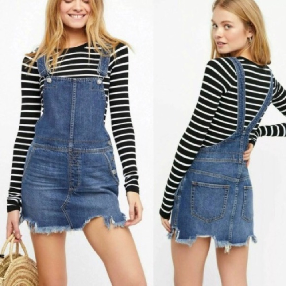 Free People Denim Overall Dress